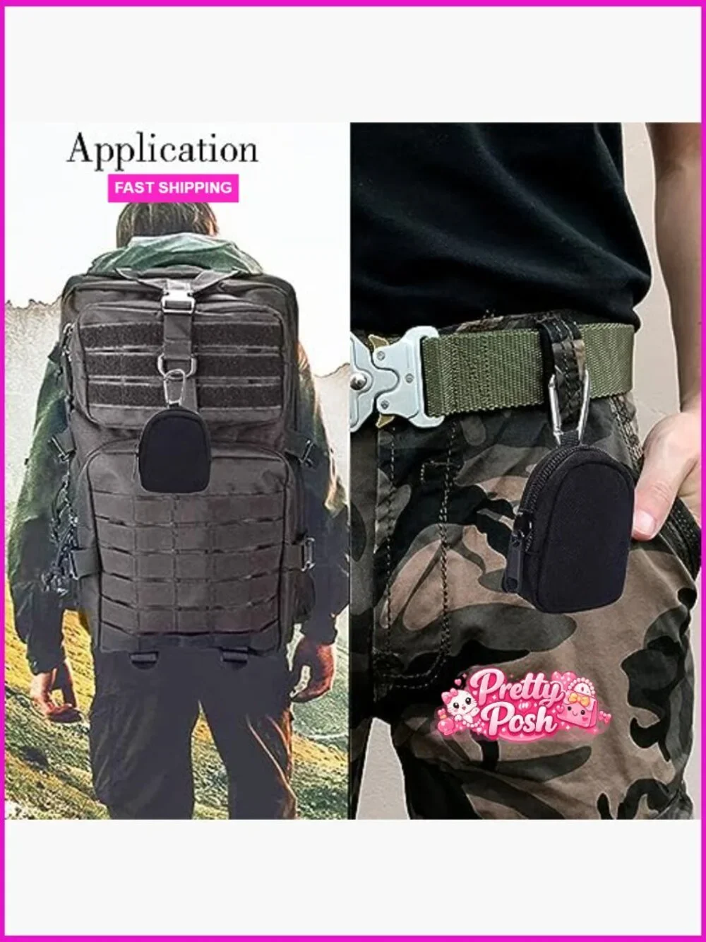 2 Pack Tactical Coin Purse Nylon Mini Tool Organizer Keychain Pouch